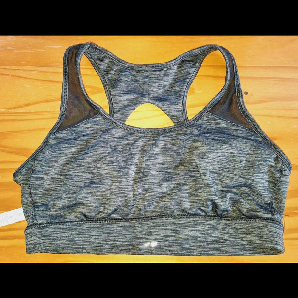 New Athletic Pro Hold Run Gym Sports Bra Size M Padded Fitness Gray Elite